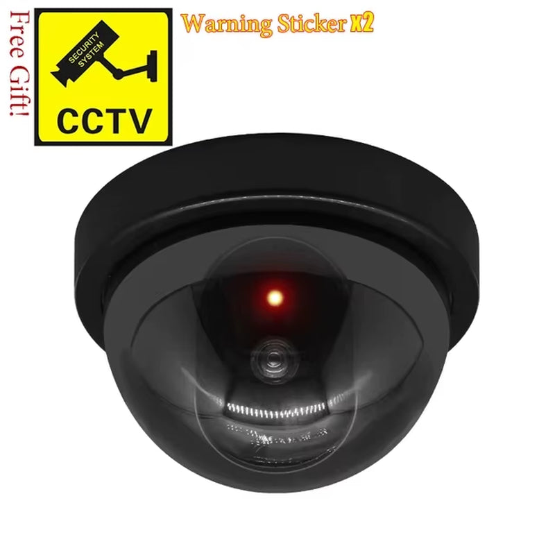 New Red Flashing LED Light Fake CCTV Security Camera for Home Office Surveillance Security System Black/White Dummy Conch Camera
