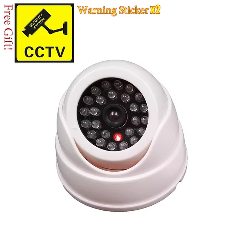 New Red Flashing LED Light Fake CCTV Security Camera for Home Office Surveillance Security System Black/White Dummy Conch Camera