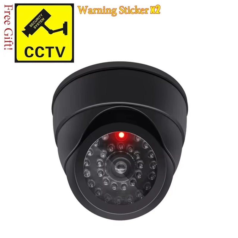 New Red Flashing LED Light Fake CCTV Security Camera for Home Office Surveillance Security System Black/White Dummy Conch Camera