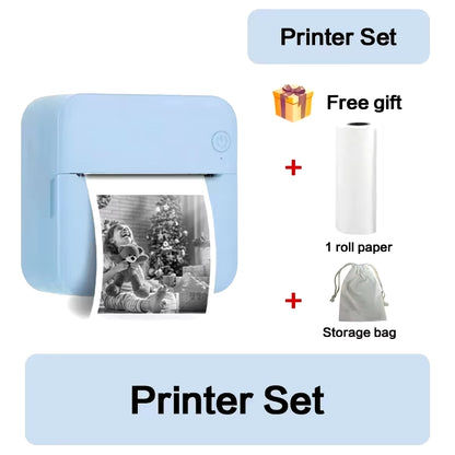 Mini Thermal Printer Wireless BT 200Dpi Label Photo Memo Wrong Question Printing Tag Bluetooth Printer USB Cable Portable