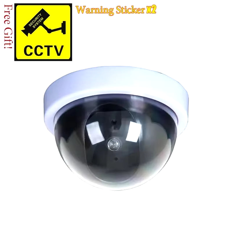 New Red Flashing LED Light Fake CCTV Security Camera for Home Office Surveillance Security System Black/White Dummy Conch Camera
