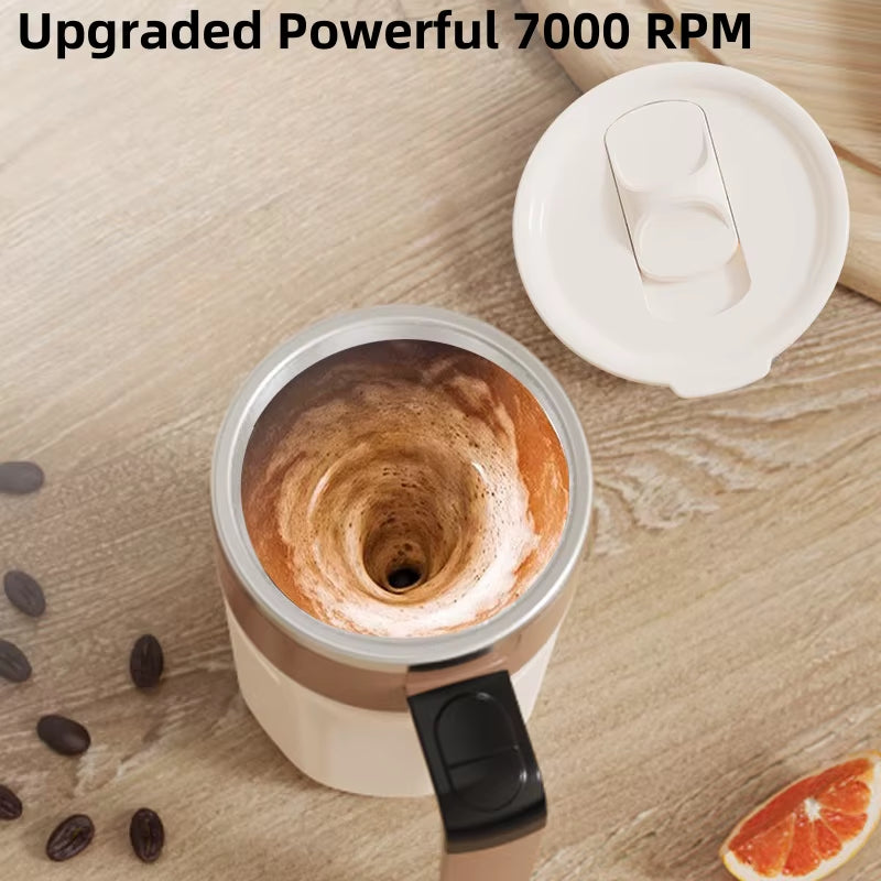 400ML Smart Mixing Cup LED Temperature Display Coffee Cup 316 Stainless Steel Magnetic Temperature Milk Coffee Self Stirring Mug
