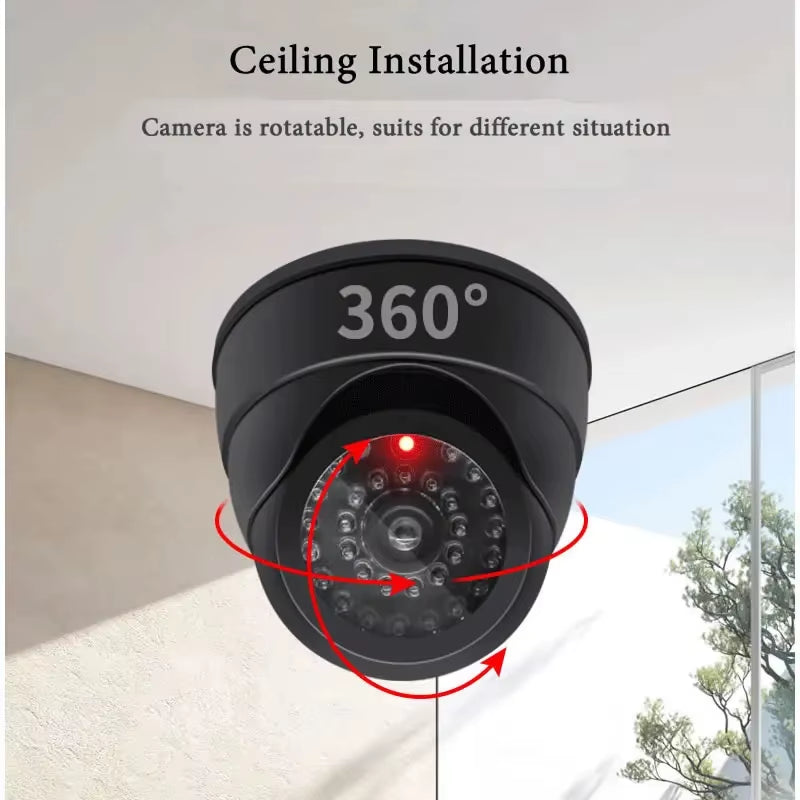 New Red Flashing LED Light Fake CCTV Security Camera for Home Office Surveillance Security System Black/White Dummy Conch Camera