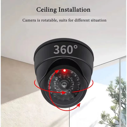 New Red Flashing LED Light Fake CCTV Security Camera for Home Office Surveillance Security System Black/White Dummy Conch Camera
